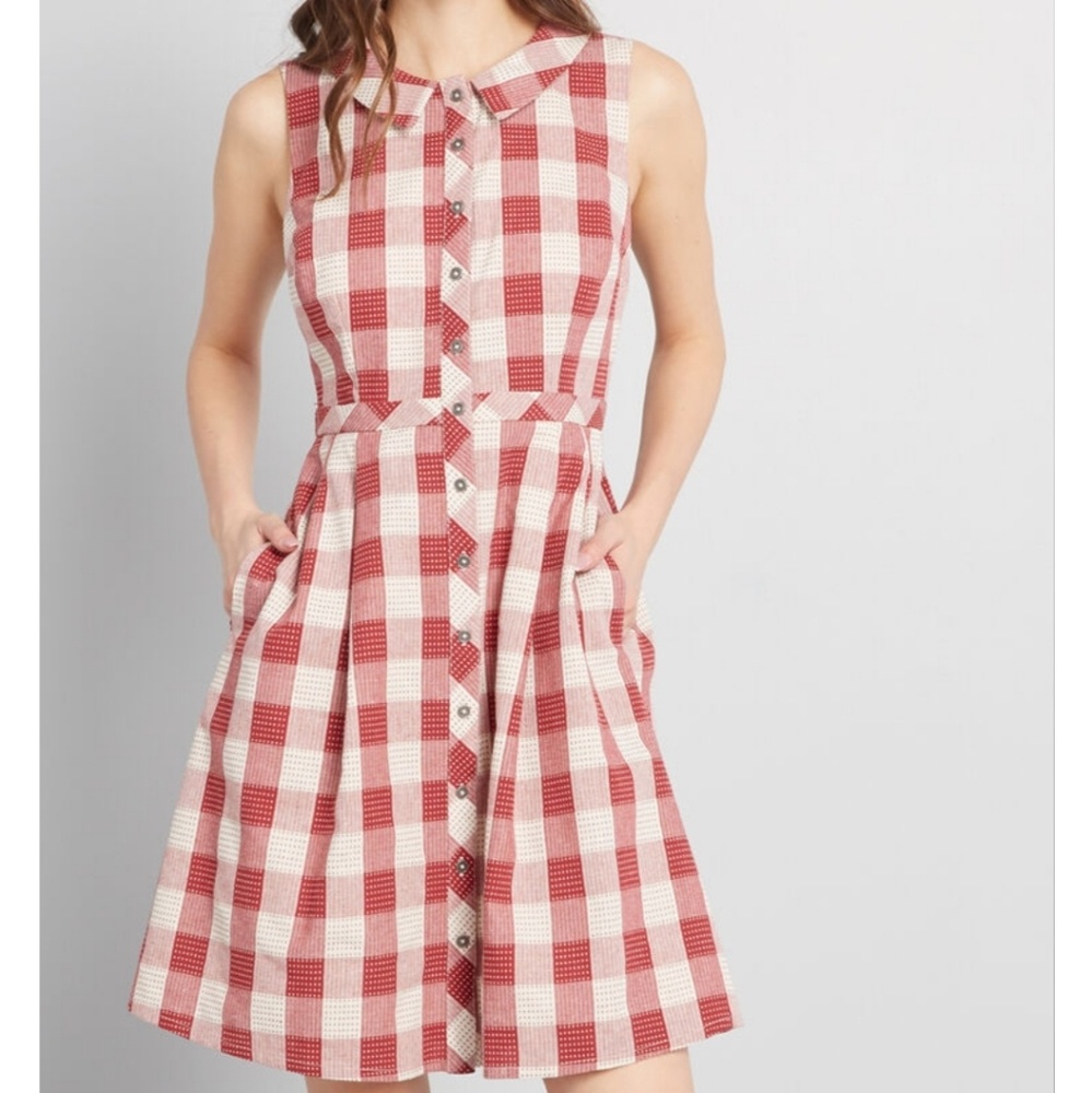 Modcloth Broadcast Coordinator Plaid Dress NWOT